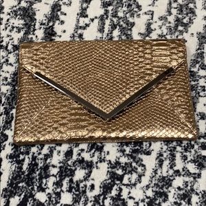 Bronze faux snake clutch